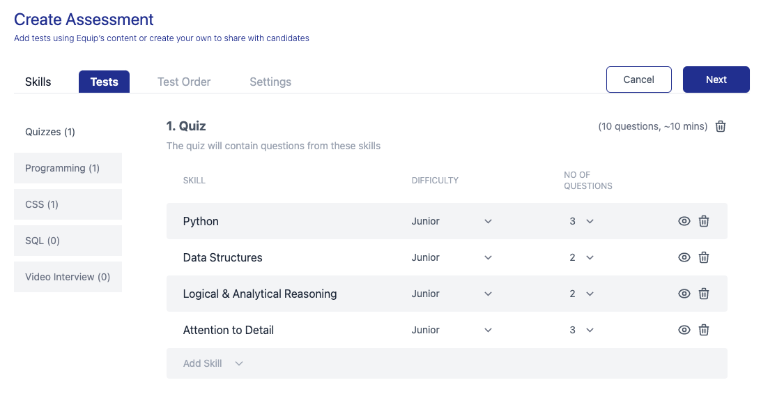 Equip | Recruitment Tool for HRs with Proctoring