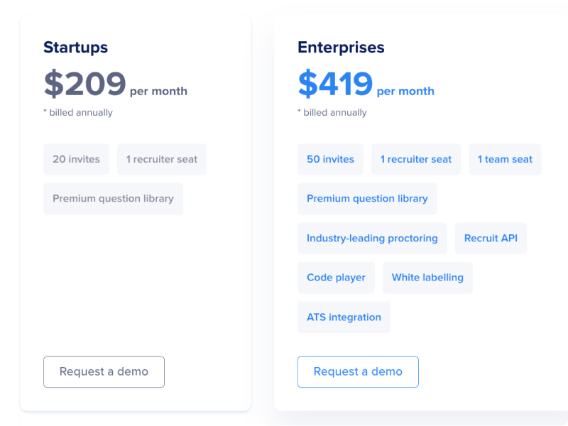 HackerEarth pricing card